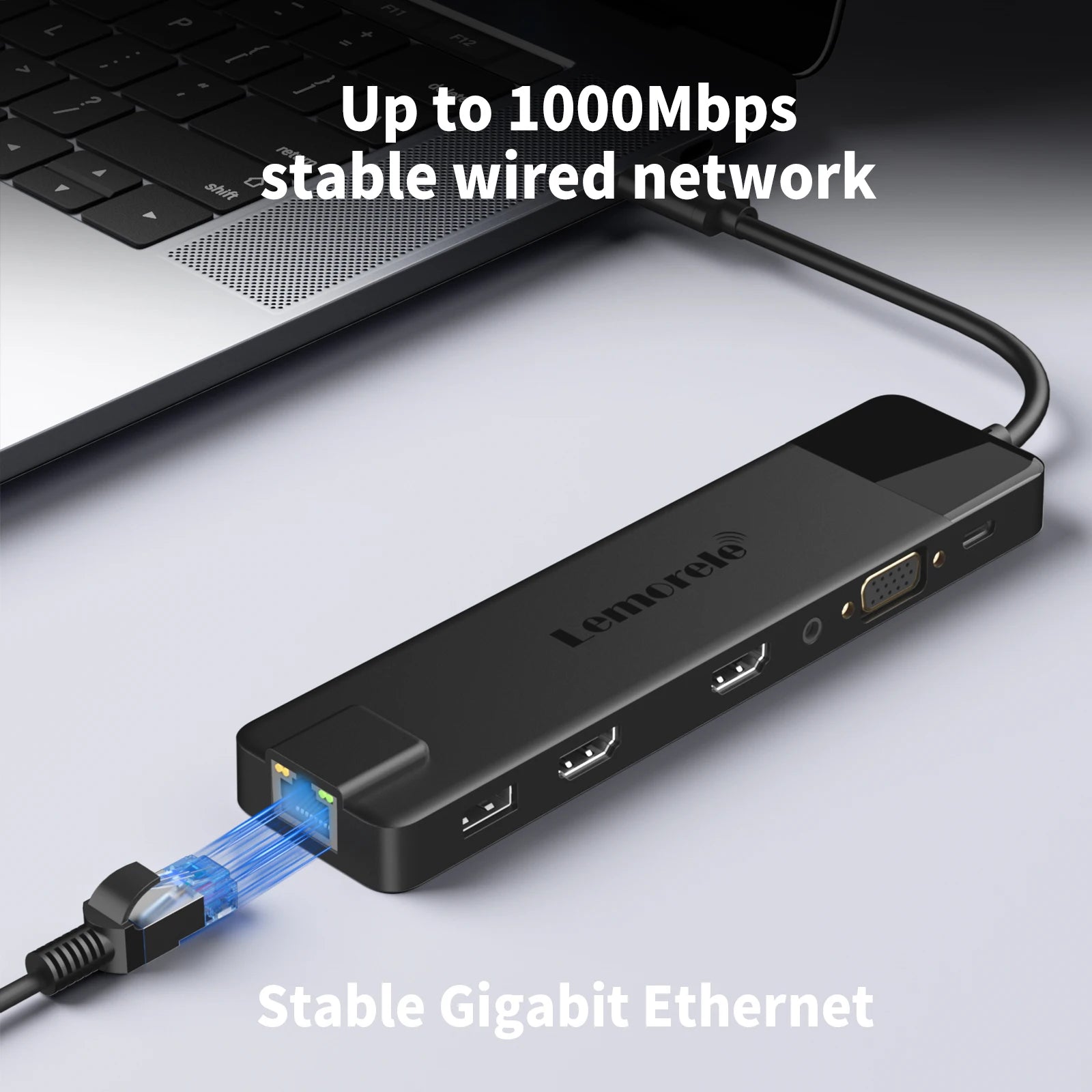 4K USB Hub USB C to Dual HDMI VGA Gigabit Docking Station USB 3.0 VGA Adapter SD Card Readers for Windows Laptop